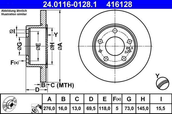 ATE 24.0116-0128.1 - Bremžu diski www.autospares.lv