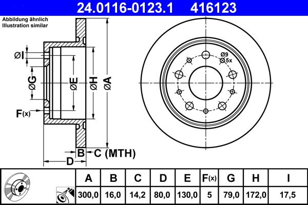 ATE 24.0116-0123.1 - Brake Disc www.autospares.lv