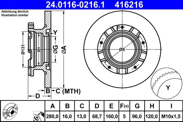 ATE 24.0116-0216.1 - Brake Disc www.autospares.lv