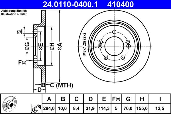 ATE 24.0110-0400.1 - Bremžu diski www.autospares.lv