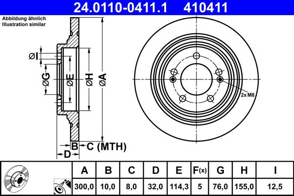 ATE 24.0110-0411.1 - Bremžu diski www.autospares.lv