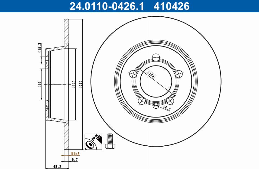 ATE 24.0110-0426.1 - Bremžu diski www.autospares.lv