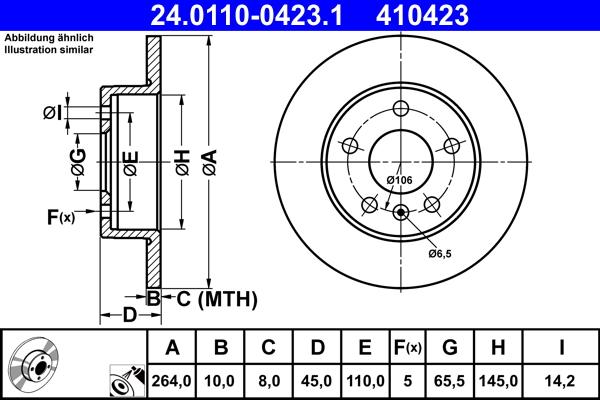 ATE 24.0110-0423.1 - Bremžu diski www.autospares.lv