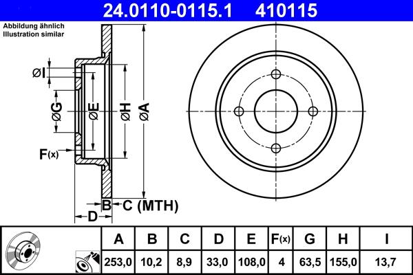 ATE 24.0110-0115.1 - Bremžu diski www.autospares.lv