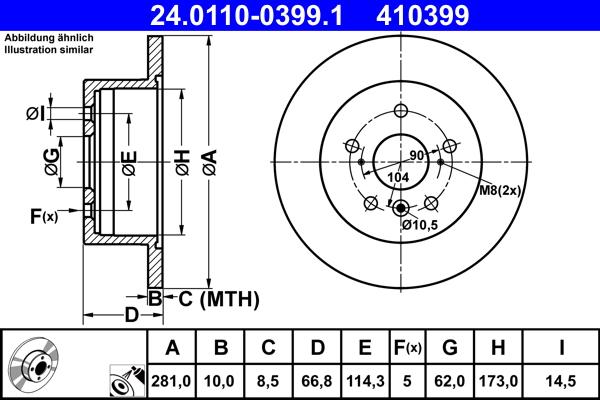 ATE 24.0110-0399.1 - Bremžu diski autospares.lv