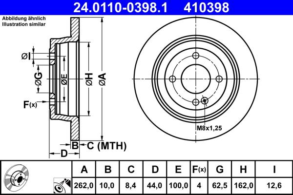 ATE 24.0110-0398.1 - Bremžu diski www.autospares.lv