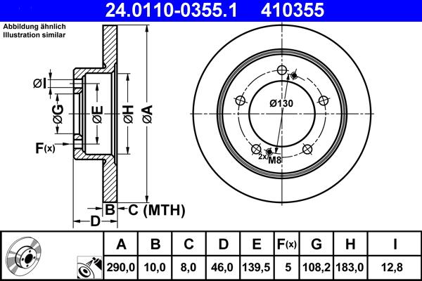 ATE 24.0110-0355.1 - Bremžu diski www.autospares.lv