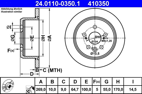 ATE 24.0110-0350.1 - Bremžu diski www.autospares.lv