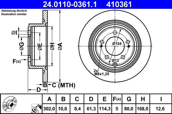 ATE 24.0110-0361.1 - Bremžu diski www.autospares.lv