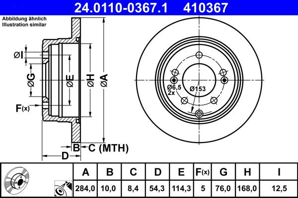 ATE 24.0110-0367.1 - Bremžu diski www.autospares.lv