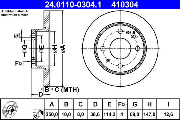 ATE 24.0110-0304.1 - Bremžu diski www.autospares.lv