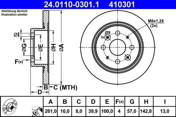 ATE 24.0110-0301.1 - Bremžu diski www.autospares.lv