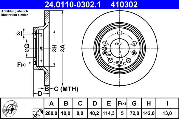 ATE 24.0110-0302.1 - Bremžu diski www.autospares.lv