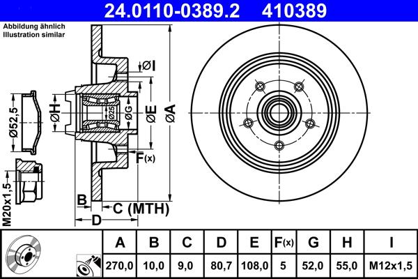 ATE 24.0110-0389.2 - Bremžu diski www.autospares.lv