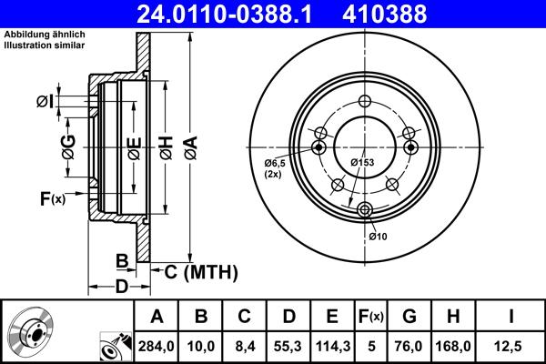 ATE 24.0110-0388.1 - Bremžu diski www.autospares.lv