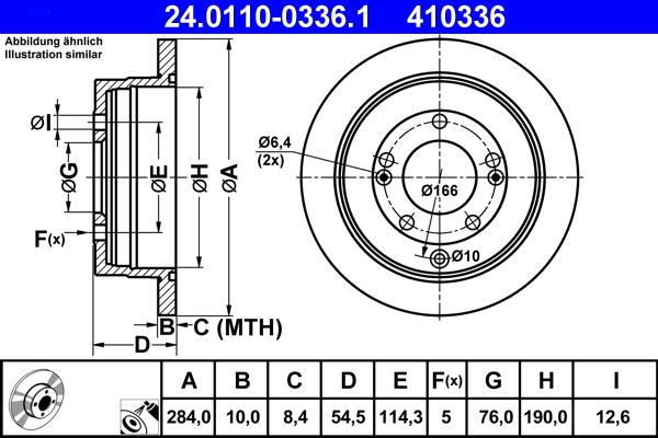 ATE 24.0110-0336.1 - Bremžu diski www.autospares.lv