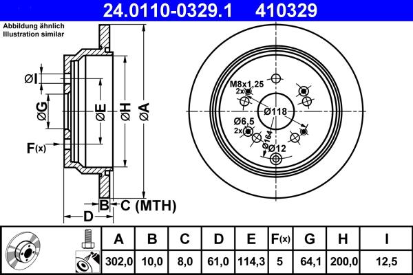 ATE 24.0110-0329.1 - Bremžu diski www.autospares.lv