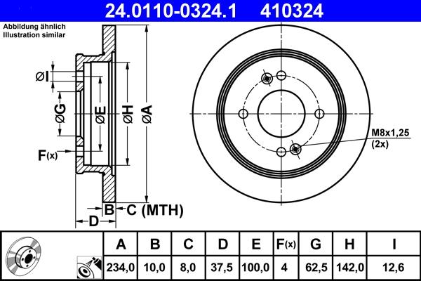 ATE 24.0110-0324.1 - Bremžu diski www.autospares.lv