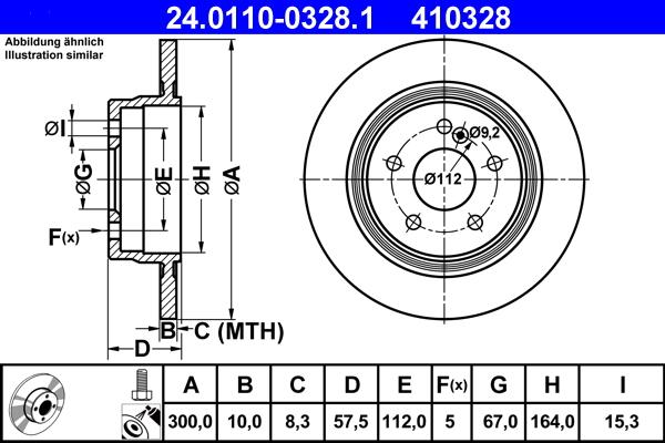 ATE 24.0110-0328.1 - Bremžu diski www.autospares.lv