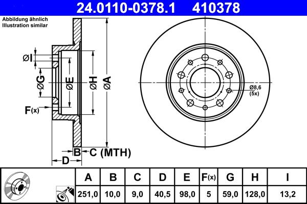 ATE 24.0110-0378.1 - Bremžu diski www.autospares.lv