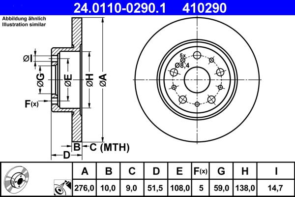 ATE 24.0110-0290.1 - Bremžu diski www.autospares.lv