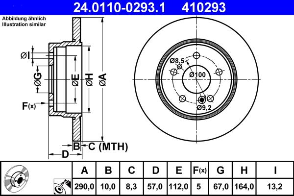 ATE 24.0110-0293.1 - Bremžu diski www.autospares.lv