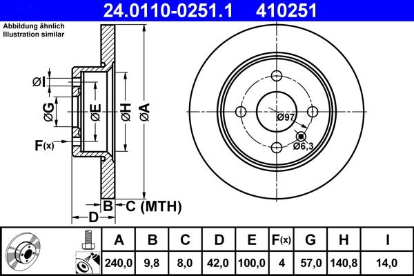 ATE 24.0110-0251.1 - Bremžu diski www.autospares.lv