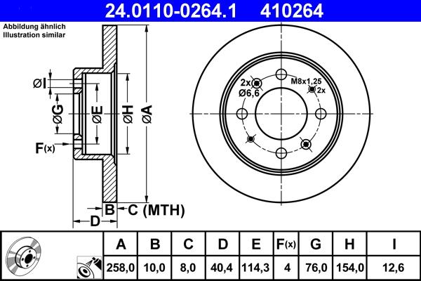 ATE 24.0110-0264.1 - Bremžu diski www.autospares.lv