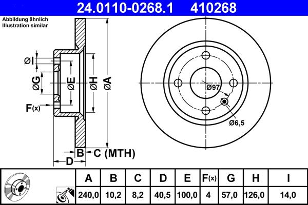 ATE 24.0110-0268.1 - Brake Disc www.autospares.lv