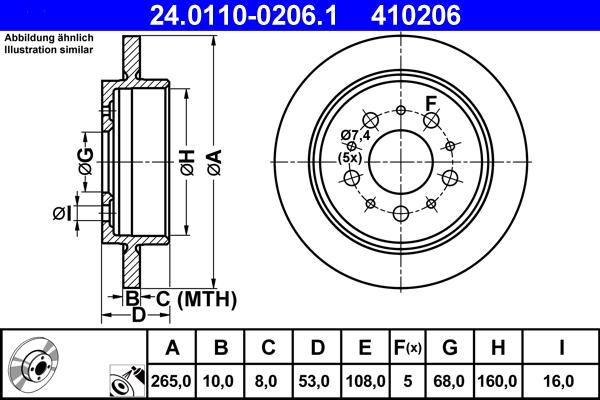 ATE 24.0110-0206.1 - Brake Disc www.autospares.lv