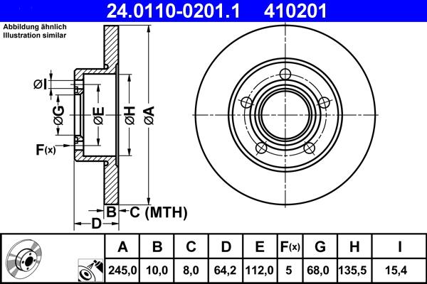 ATE 24.0110-0201.1 - Bremžu diski www.autospares.lv