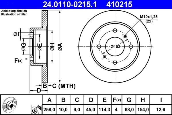 ATE 24.0110-0215.1 - Bremžu diski www.autospares.lv