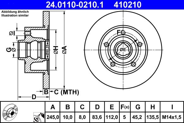 ATE 24.0110-0210.1 - Тормозной диск www.autospares.lv