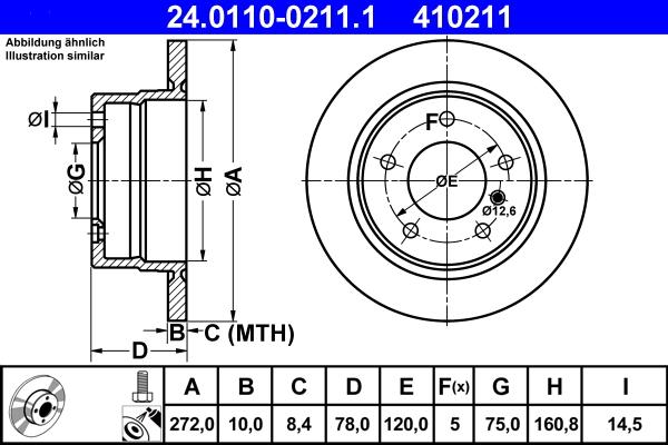 ATE 24.0110-0211.1 - Bremžu diski www.autospares.lv