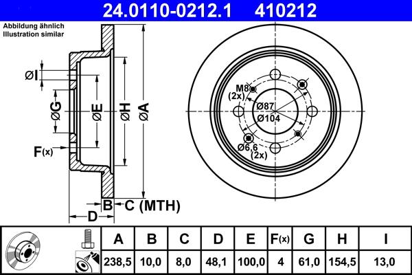 ATE 24.0110-0212.1 - Bremžu diski www.autospares.lv