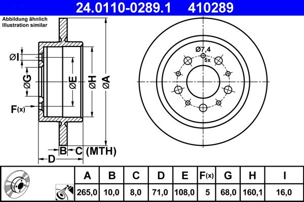 ATE 24.0110-0289.1 - Brake Disc www.autospares.lv