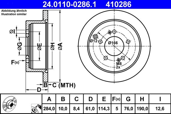 ATE 24.0110-0286.1 - Bremžu diski www.autospares.lv