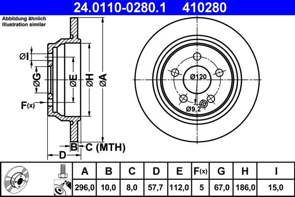 ATE 24.0110-0280.1 - Bremžu diski www.autospares.lv