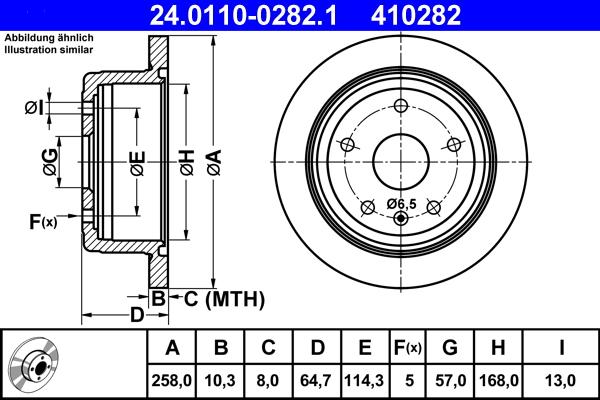 ATE 24.0110-0282.1 - Bremžu diski www.autospares.lv