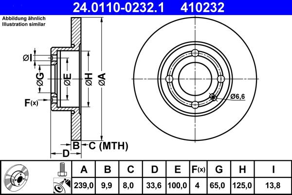 ATE 24.0110-0232.1 - Bremžu diski www.autospares.lv