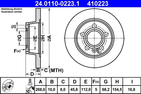 ATE 24.0110-0223.1 - Bremžu diski autospares.lv