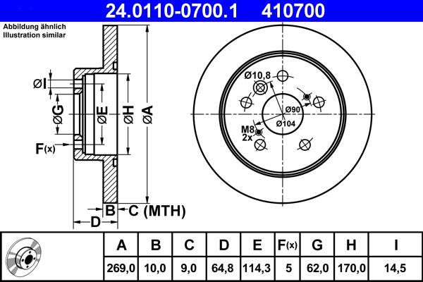 ATE 24.0110-0700.1 - Bremžu diski autospares.lv