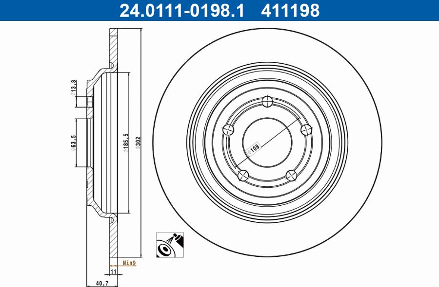 ATE 24.0111-0198.1 - Bremžu diski www.autospares.lv