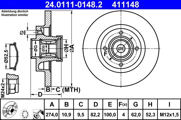 ATE 24.0111-0148.2 - Bremžu diski www.autospares.lv