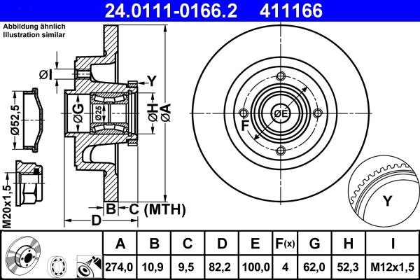 ATE 24.0111-0166.2 - Bremžu diski www.autospares.lv