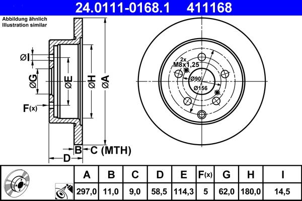 ATE 24.0111-0168.1 - Bremžu diski www.autospares.lv