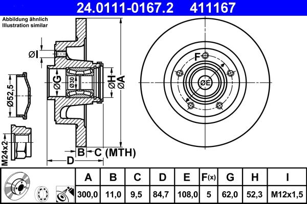 ATE 24.0111-0167.2 - Brake Disc www.autospares.lv