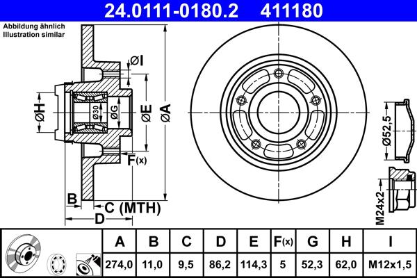 ATE 24.0111-0180.2 - Bremžu diski www.autospares.lv