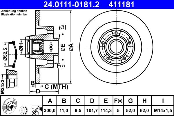 ATE 24.0111-0181.2 - Bremžu diski www.autospares.lv