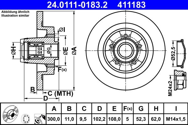 ATE 24.0111-0183.2 - Bremžu diski www.autospares.lv